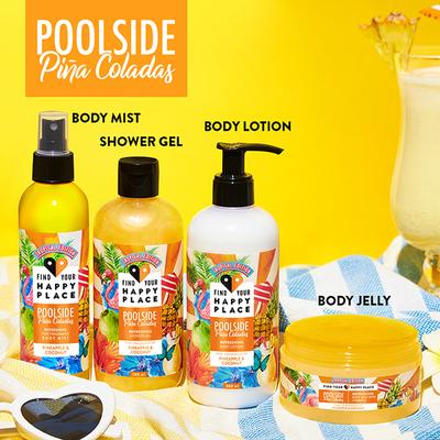 Find Your Happy Place - Poolside Pina Coladas Body Jelly Vitamin C & Hyaluronic Acid Pineapple & Cocount 200ml - Creams/Oils/Lotions