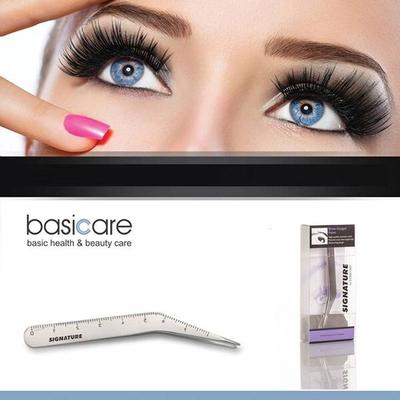 Basicare 5002 SIGNATURE BROW GAUGER POINTED TWEEZERS WITH POUCH 1's - Tweezers