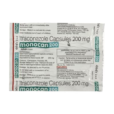 Monocan 200mg Capsule 8'S - Fungal Infections-Anf