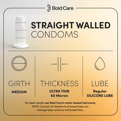 Bold Care Ultra Thin Delay Condoms with 4.5% Benzocaine (Pack Of 10) - Plain/Flavoured Condoms