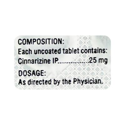 Cinzan DT 25mg Tablet 10'S - Vertigo-Ant