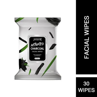 Jaquline USA Activated Charcoal Facial Wipes (Pack of 30) 1's - Facial Wipes & Tissues