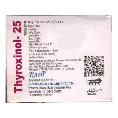 THYROXINOL 25 Tablet 120's - Hypothyroidism