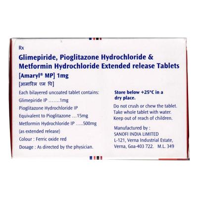 AMARYL MP 1mg Tablet 20's - Diabetes-Ant