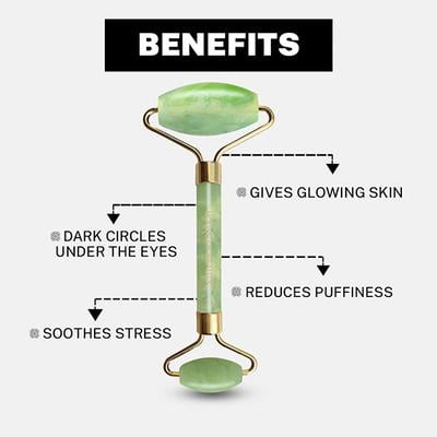 House of Beauty Jade Roller For Oily Skin Helps Tone, Tighten, Depuff Face & Under Eyes 1's - Derma Rollers