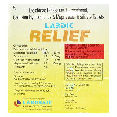 LABDIC RELIEF Tablet 10's - Pain relief-Nsa
