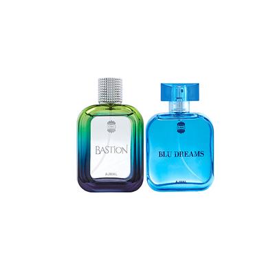 Ajmal Bastion EDP Woody Aromatic Perfume And Blu Dreams EDP Citurs Fruity Perfume 200 ml - Men Perfumes (Edt/Edp)
