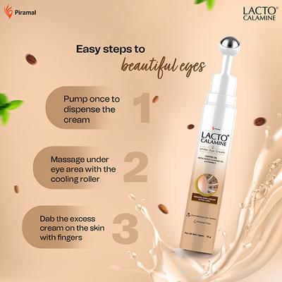 Lacto Calamine Under Eye Cream for Dark Circles, Fine Lines and Puffy Eyes, Enriched with Coffee 15 gm - Under Eye Creams & Serums