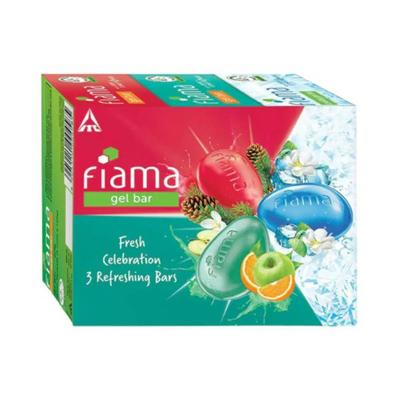Fiama Gel Bathing Bar Fresh Celebration pack with skin conditioners for moisturized skin 375 gm - Soaps