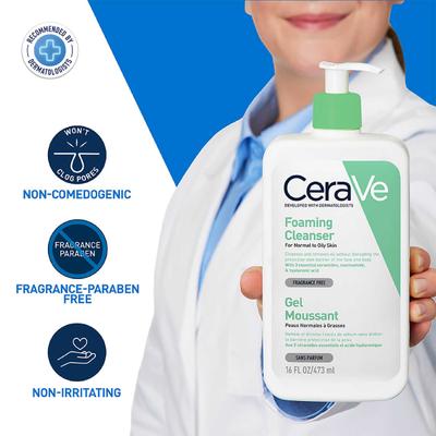 CeraVe Foaming Cleanser For Normal To Oily Skin 473 ml - Face Wash & Cleansers