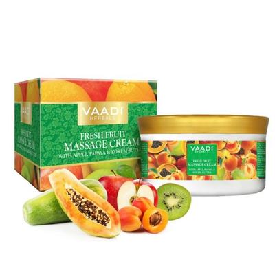 Vaadi Herbals Fresh Fruit Massage Cream - Apple, Papaya & Kokum Butter 150 gm - Face Creams