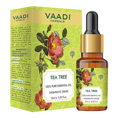Vaadi Herbals Tea Tree 100% Pure Essential Oil Therapeutic Grade - Reduces Acne, Prevents Dandruff & Hairfall 10ml - Essential Oils