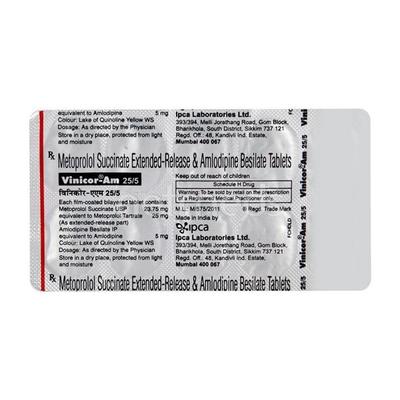 Vinicor AM 25/5mg Tablet 10'S - Hypertension-Bet