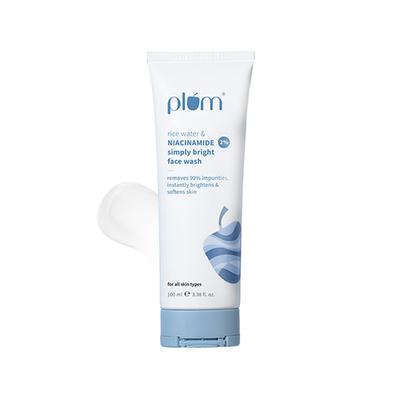 Plum Bright 2% Niacinamide Face Wash with Rice Water Brightens Skin, Helps Fade Blemishes 100 ml - Face Sunscreen