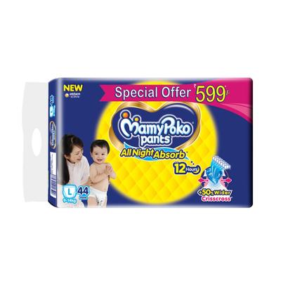 MamyPoko All Night Absorb Diaper Pants (L) 44's - Diapers & Wipes