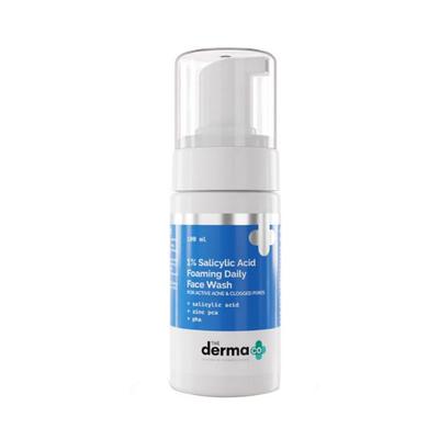 The Derma Co. 1 Percent Salicylic Acid Foaming Daily Face Wash for Active Acne and Clogged Pores 100ml - Face Washes