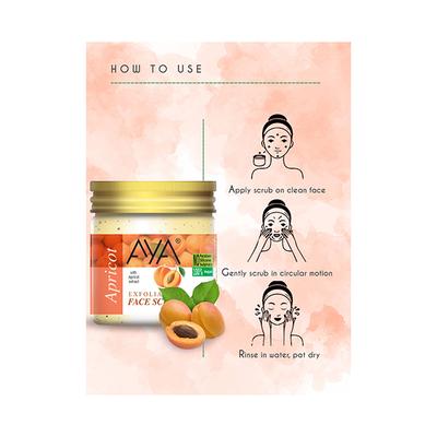 Aya Apricot Exfoliating Face Scrub, No Paraben, No Silicone, No Sulphate 100 ml - Scrubs & Exfoliants