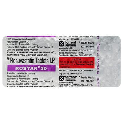 Rostar 20mg Tablet 10'S - High Cholesterol-Dys