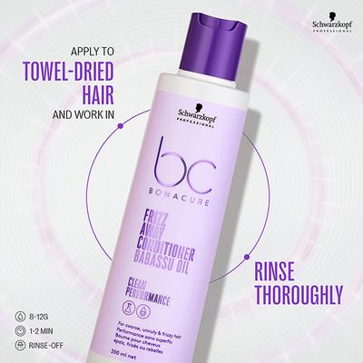Schwarzkopf Professional Bonacure Frizz Away Conditioner with Babassu Oil with Vegan Keratin 200 ml - Conditioners
