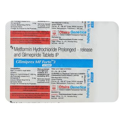 GLIMIPREX MF FORTE 3 Tablet 10's - Diabetes-Ant