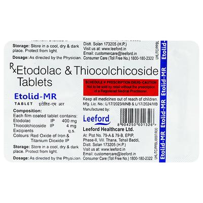 Etolid MR 400mg Tablet 10'S - Pain relief-Nsa
