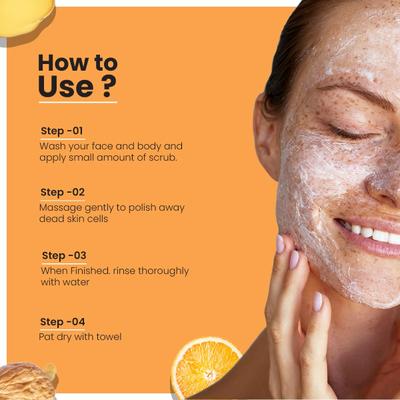 OxyGlow Herbals Vitamin C Scrub With Walnut Orange Kakadu Plum Extract 100 g - Face Scrubs