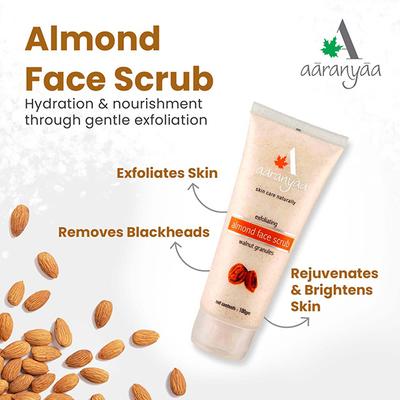 Aaranyaa Exfoliating Almond Face Scrub 100 gm - Scrubs & Exfoliants