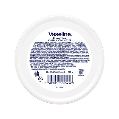 Vaseline Cocoa Glow Whipped Body Butter With Cocoa And Shea Butter,Almond Oil & Vitamin E 180gm - Body Butter