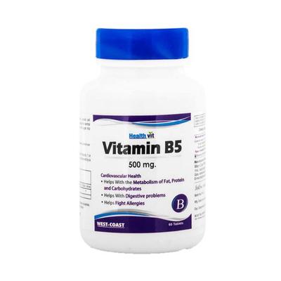 Healthvit Vitamin B5 (Calcium Pantothenate) 500mg-Capsules 60's - Multi-Vitamins