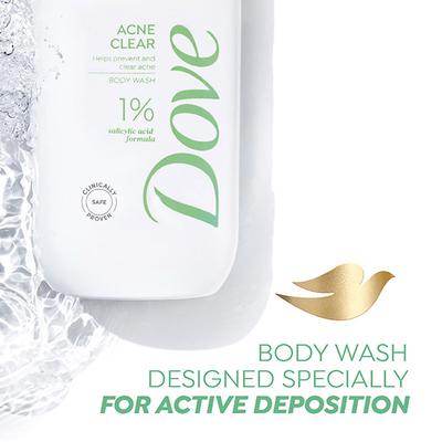 Dove 1% Salicylic Acid Formula Acne Clear Serum Body Wash, 300 ml - Shower Gels & Body Wash