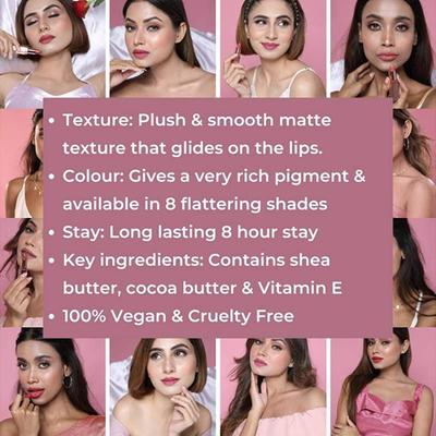 Plume Plush Matte Lipstick High Tea 5 gm - Lipsticks