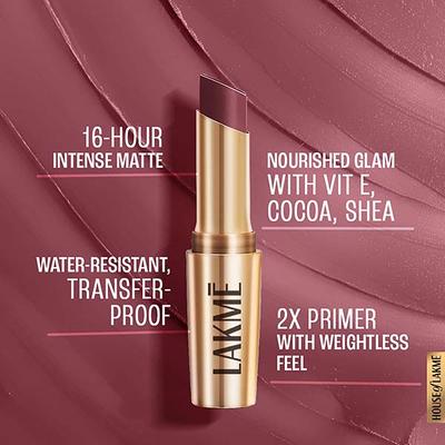 Lakme 9to5 Powerplay Priming Matte Lipstick, Lasts 16hrs, Pink Party, 3.6 gm - Lipsticks