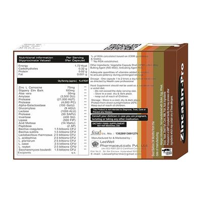 ZINCASIN PRO Capsule 15's - Digestion-Dig