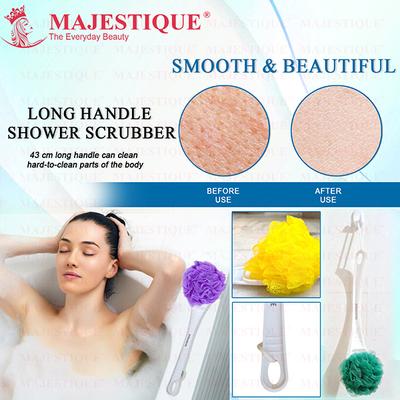 Majestique Long Handle Loofah for Back Scrubber, Easy Reach Body Wash, Back Cleaning - Color May Vary 1's - Others