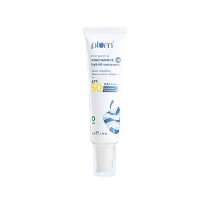 Plum 2% Niacinamide & Rice Water Hybrid Face Sunscreen With Spf 50 Pa+++ 50 gm - Face Sunscreen