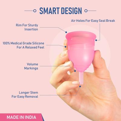GynoCup Reusable Menstrual Cup - Medium + Natural Intimate GynoWipe 10's + Natural Menstrual Cup Wash Liquid 100 ml - Menstrual Cups