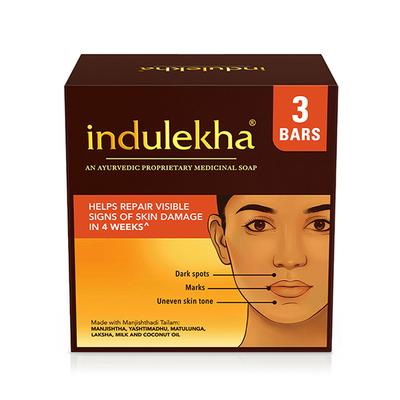 Indulekha Ayurvedic Proprietary Medicine Soap 100gm Each Bar, 300gm Packs 3's - Soaps