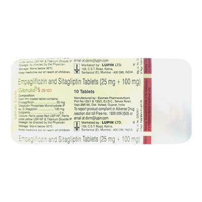 GIBTULIO S 25/100 Tablet 10's - Diabetes-Ant
