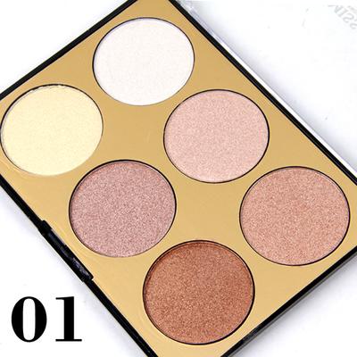 Miss Rose 6 Color Shimmery Highlighter 7003 - 025 01 33 gm - Highlighters & Illuminators