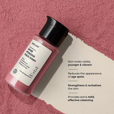 Brillare Rose Powder Face Wash for Younger Looking Skin 15gm - Face Wash & Cleansers