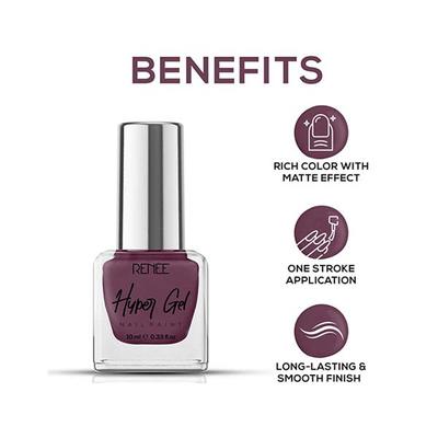 RENEE Hyper Gel Nail Paint - Burgundy Violet 10 ml - Nail Polish