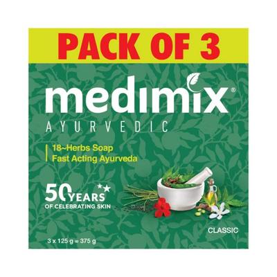 Medimix Ayurvedic Classic 18 Herbs Soap 125gm each 3's - Soaps