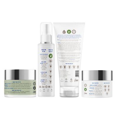 The Moms Co. Oily Skin Complete Care Kit-Green Tea Face Wash, Toner, Night Cream, Day Cream 1's - Face Moisturizers