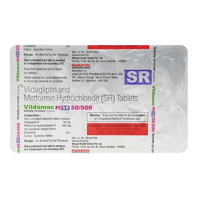 VILDAMAC M SR 50/500 Tablet 10's - Diabetes-Ant