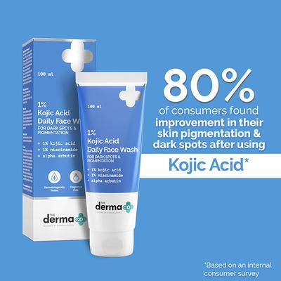 The Derma Co. 1% Kojic Acid Face Wash with Niacinamide & Alpha Arbutin for Dark Spots & Pigmentation 100 ml - Face Washes