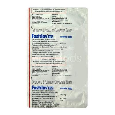 Fastclav 250mg Tablet 10'S - Bacterial Infections-Cep