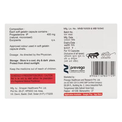MYGESTERON 400 Capsule 10's - Hormonal Therapy-Oes