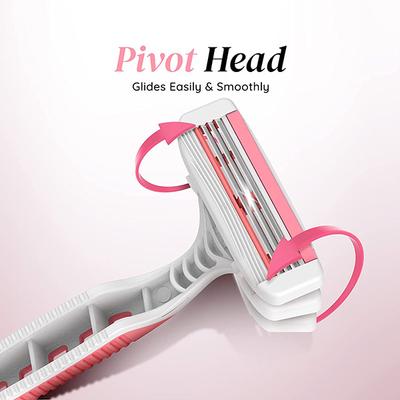 LetsShave Evior 3 Plus Disposable Razor - Women (Pack of 6) - Hair Removal Accessories