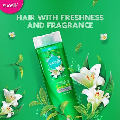 Sunsilk Green Tea And White Lily Freshness Hair Shampoo 370 ml - Shampoos