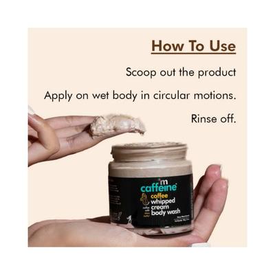 mCaffeine Whipped Cream Coffee Body Wash With Shea Butter Moisturizing & Cleansing Shower 100 gm - Shower Gels & Body Wash